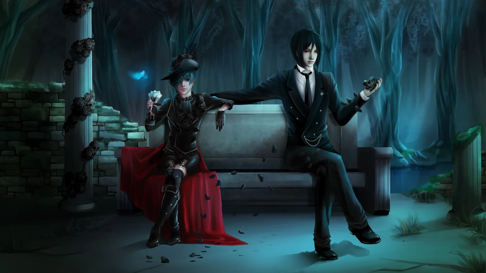 Арт, темный дворецкий, sebastian michaelis, kuroshitsuji