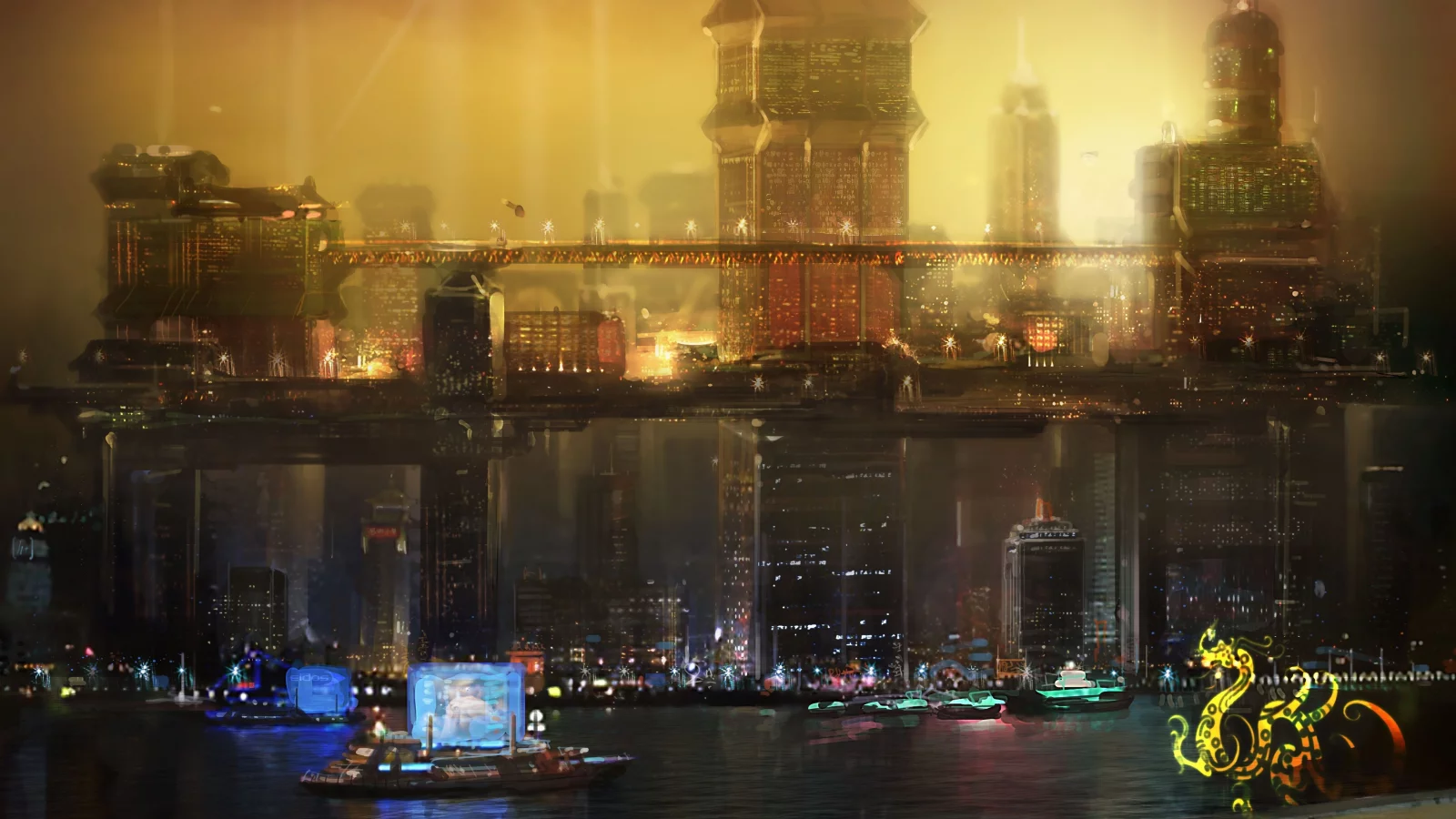 Deus ex 3, китай, ночь, город, будущее