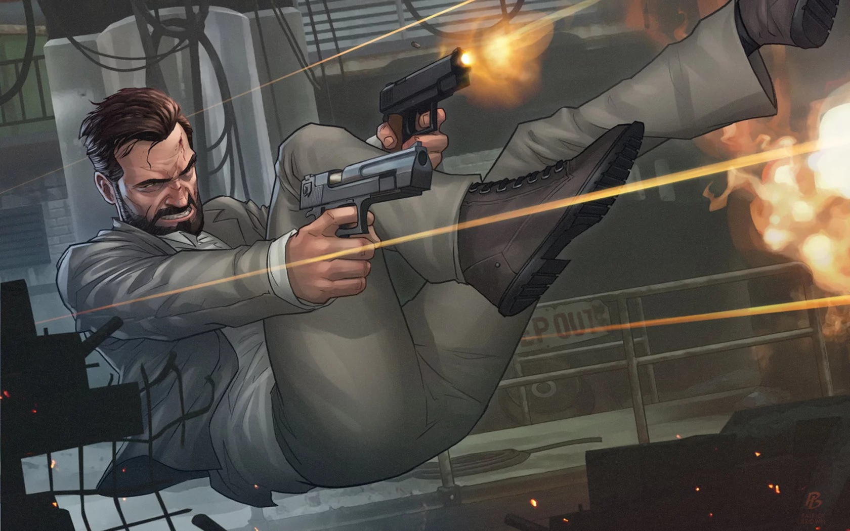 оружие, пистолеты, Max payne 3, мужик, макс пэйн, patrick brown