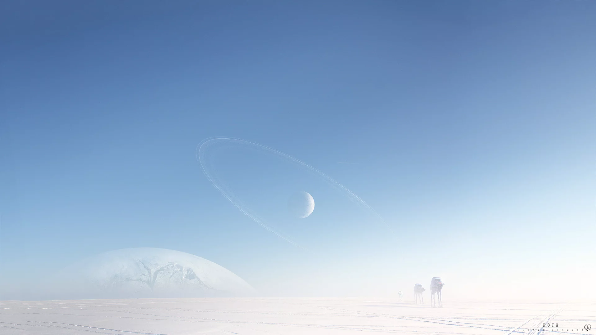 star wars, Арт, роботы, холод, льдины, снег, машины