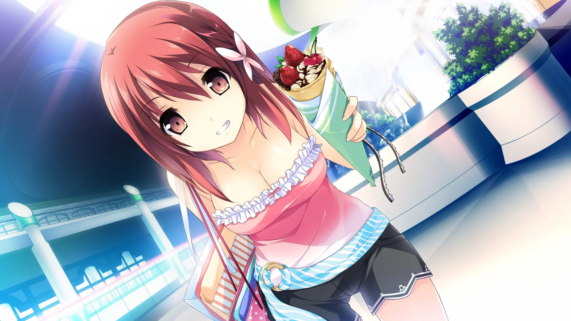 девушка, карие глаза, Kono oozora ni tsubasa wo hirogete, himegi ageha