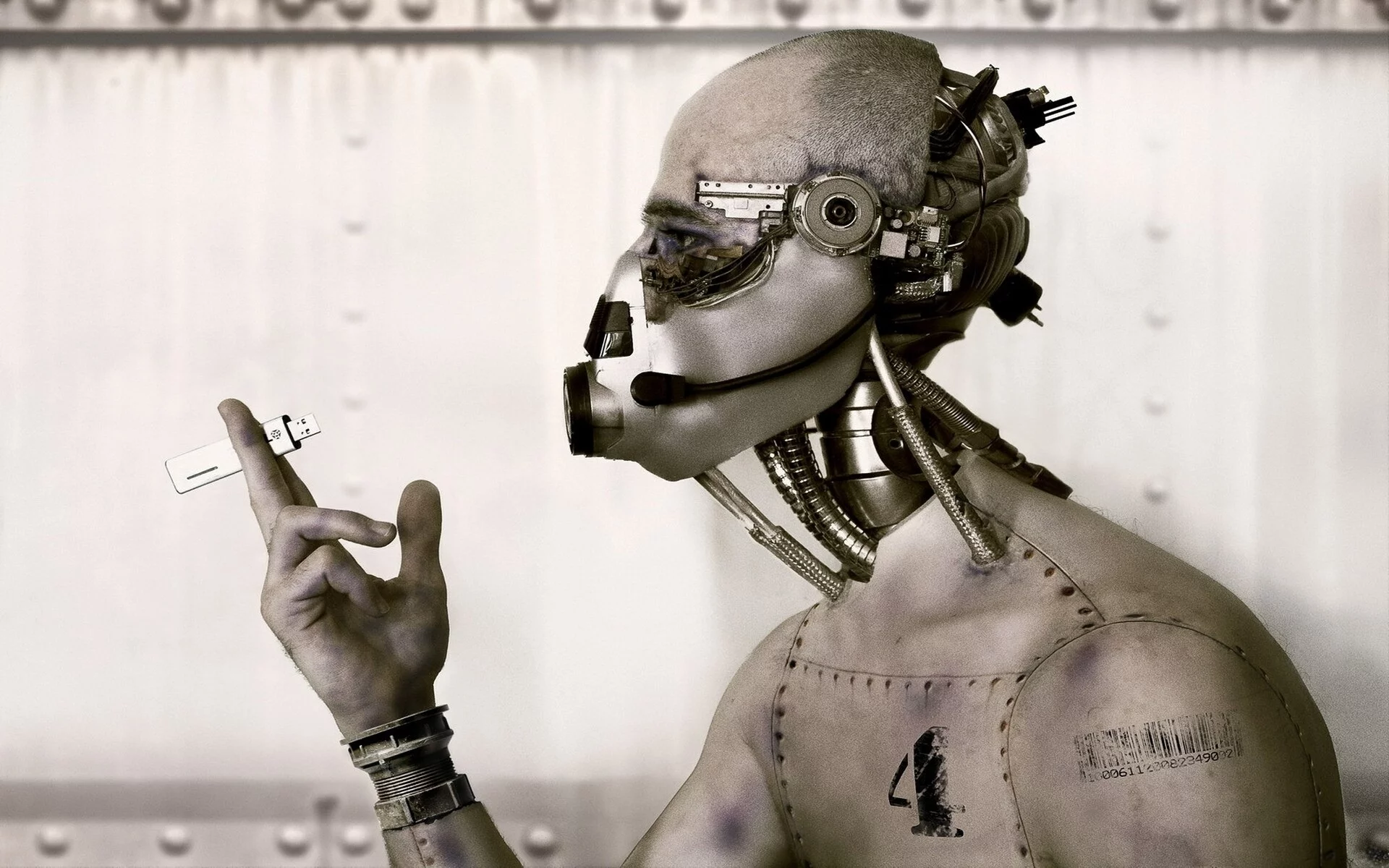 usb, wire, Robot, hand, iron, head
