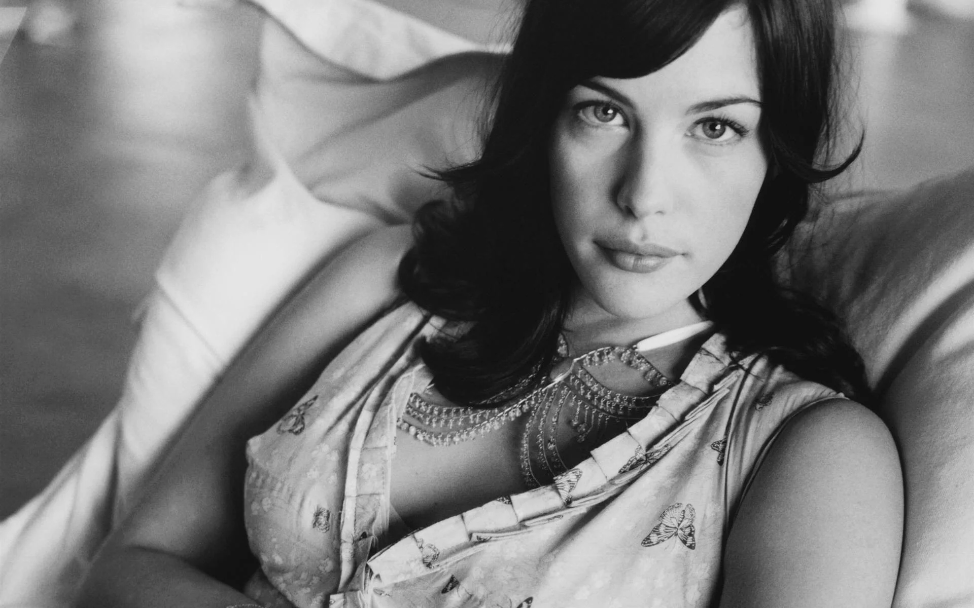 Лив Тайлер, women, актрисы, женщины, models, actress, модели, monochrome, брюнетки, brunettes, монохромный, Liv Tyler