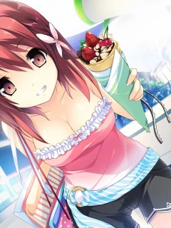 девушка, карие глаза, Kono oozora ni tsubasa wo hirogete, himegi ageha