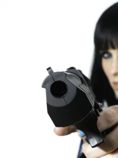 Пистолет, ситуация, девушка