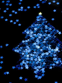 christmas, рождество, синий, праздник, New year, ёлка, новый год