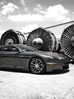 clouds, Aston martin, астон мартин, dbs, sky, дбс, серый, grey