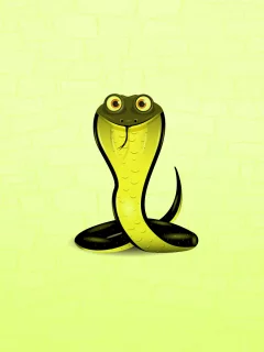 Кобра, зеленый фон, глазастая, минимализм, змея, cobra