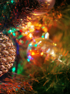 елочные игрушки, Новый год, лампочки, елка, праздник