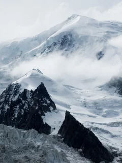 снег, зима, вершина, Горы