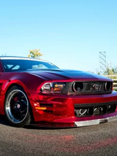 chrome, Car, mustang, wallpapers, tuning, red, beautiful, automobile, ford, desktop, gt500