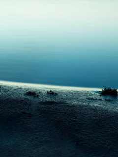 синий, берег, Вода, море