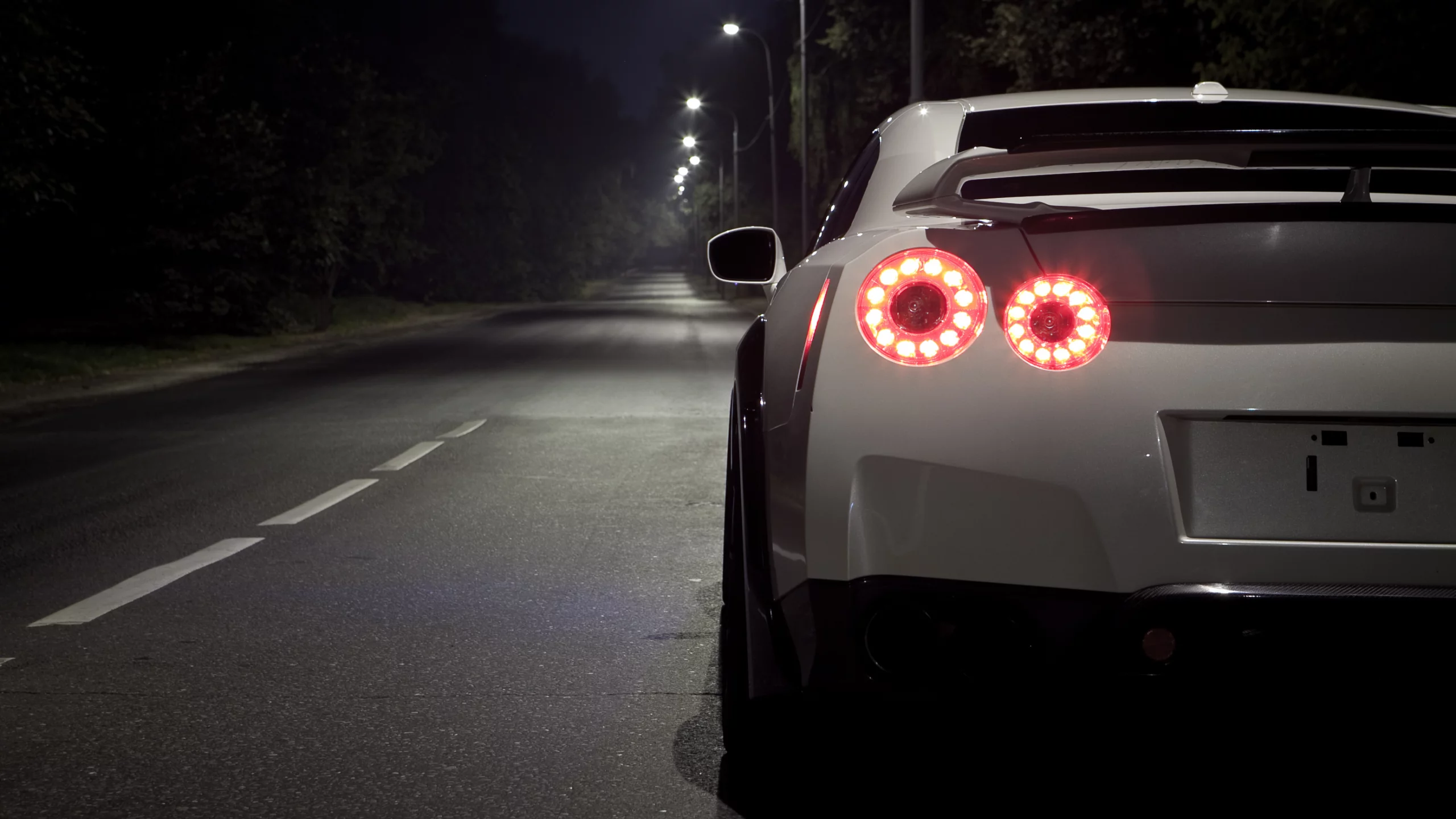 ночь, gt-r, Nissan