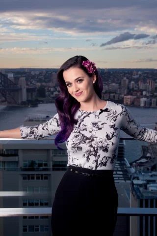 певица, кэти перри, улыбка, фиолетовые, Katy perry, , город