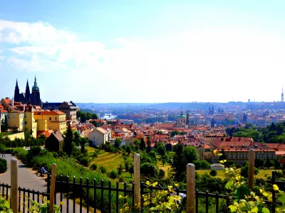 praga, Старинный, город, чехия прага, панорама