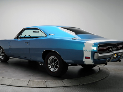 500, Dodge, вид сзади.синий, чарджер, charger, muscle car, hemi, додж, 1969