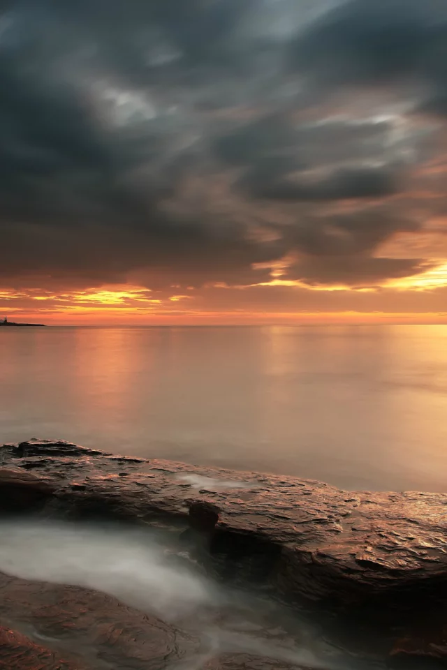 англия, море, Великобритания, берег, камни, штиль