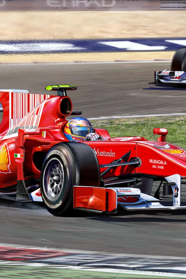 болид, Рисунок, ferrari, michal reinis, гоночный автомобиль, f10
