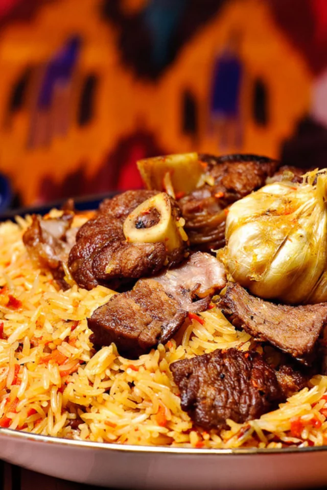 еда, Плов, рис, узбекское блюдо, блюдо, помидор, мясо