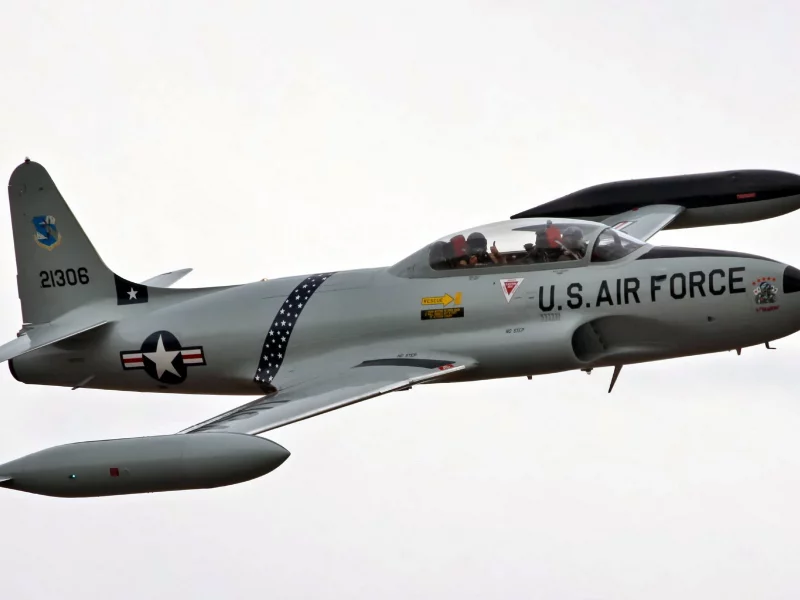самолёт, T-33 shooting star, небо
