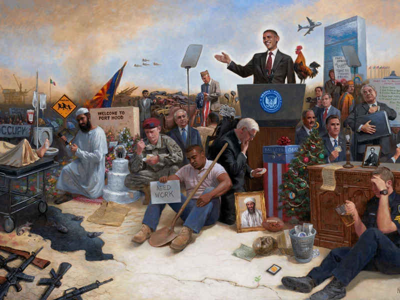 сша, война, америка, Obamanation, барак обама, jon mcnaughton, люди