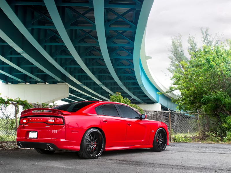 машины, тюнинг, мост, авто, деревья, charger, Dodge, srt8