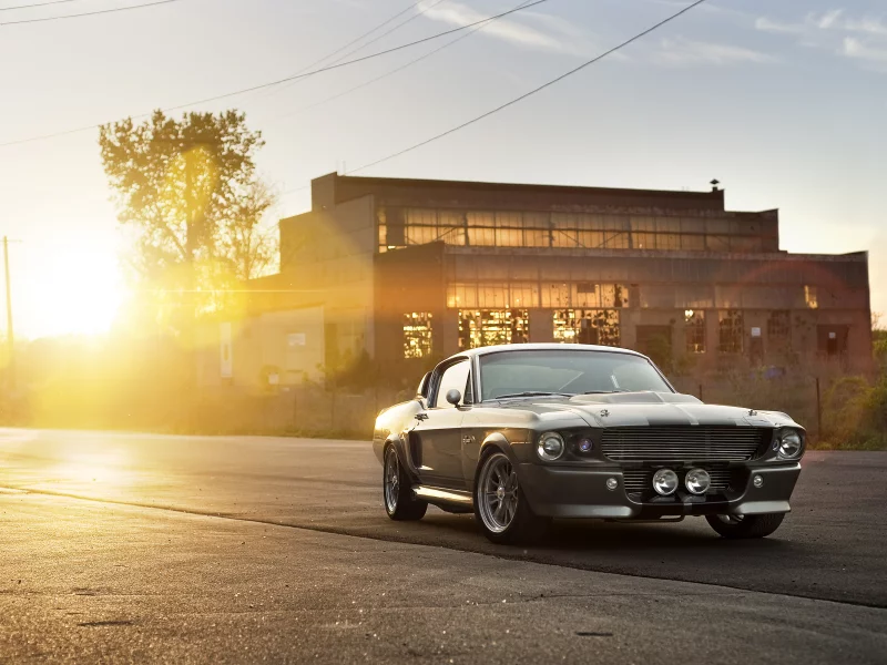 muscle car, front, silvery, eleanor, gt 500, Ford, шелби, shelby, форд
