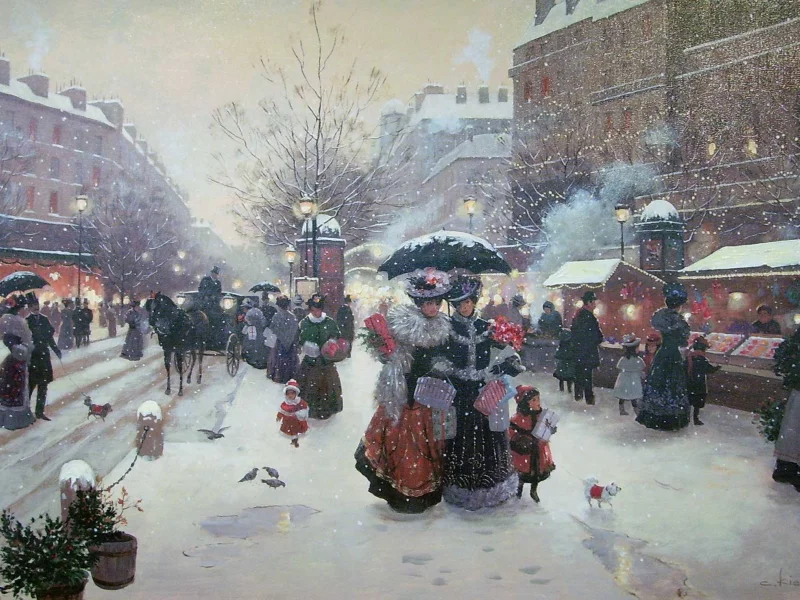 париж, живопись, Christa kieffer, зима, winter pleasures, франция