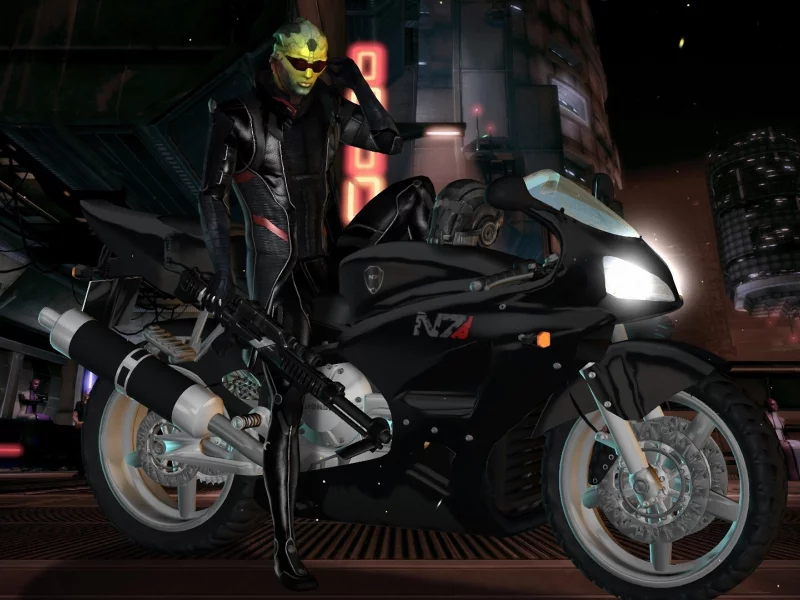 mass effect, тэйн, omega, омега, thane, Fan art, n7, мотоцикл