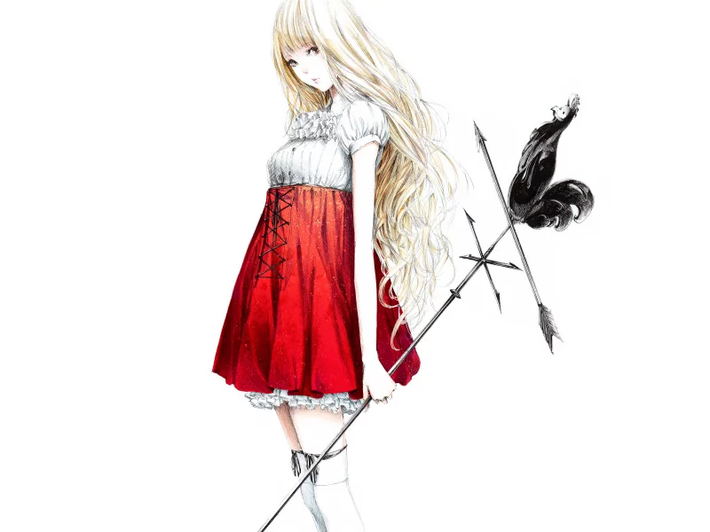 sawasawa, петух, art, флюгер, Девушка