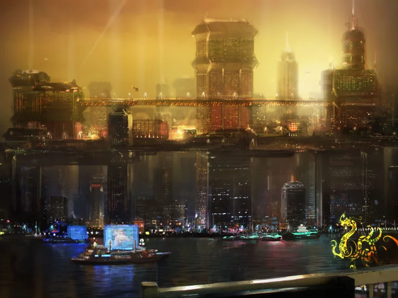 Deus ex 3, китай, ночь, город, будущее