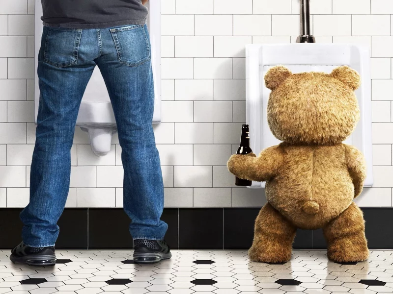 медведь, бутылка, туолет, Фильм, ted, пол, стена, мужчина