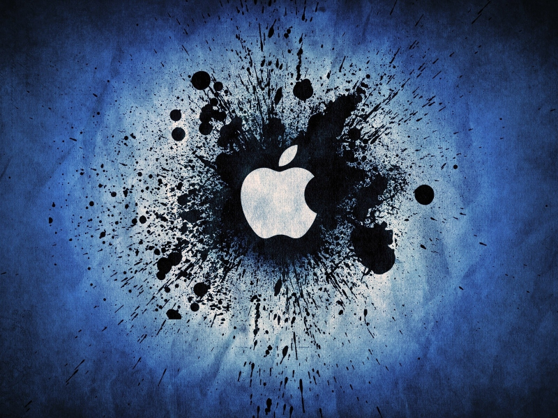 blue splatter, brand, splatter, color, blue, Apple, logo