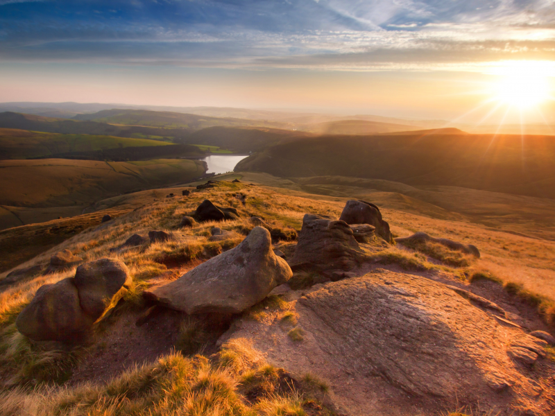 hayfield, манчестер, sunset, England, manchester, kinder scout