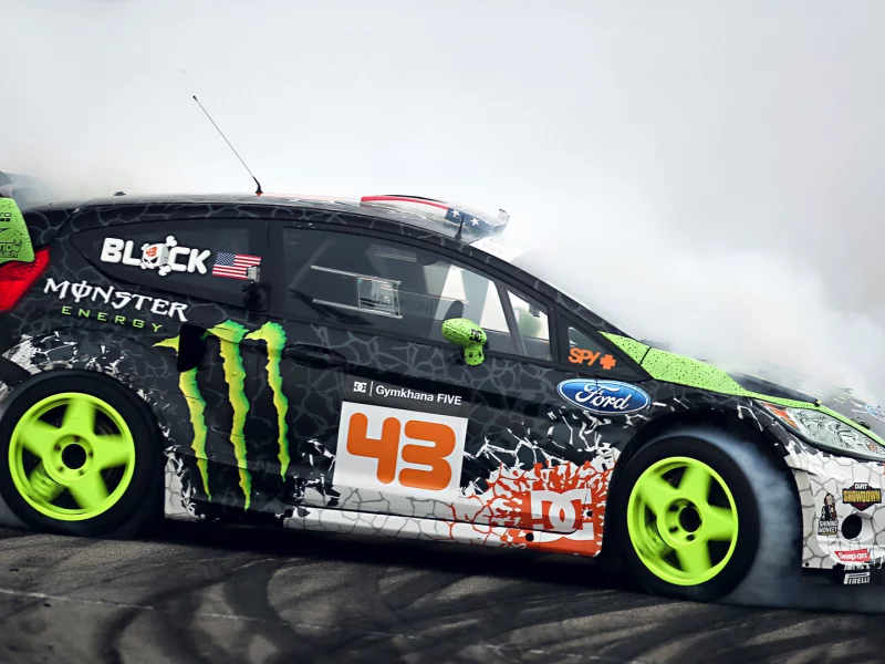 tuning, smoke, drift, fiesta, ken block, monster energy, Ford, sportcar, gymkhana