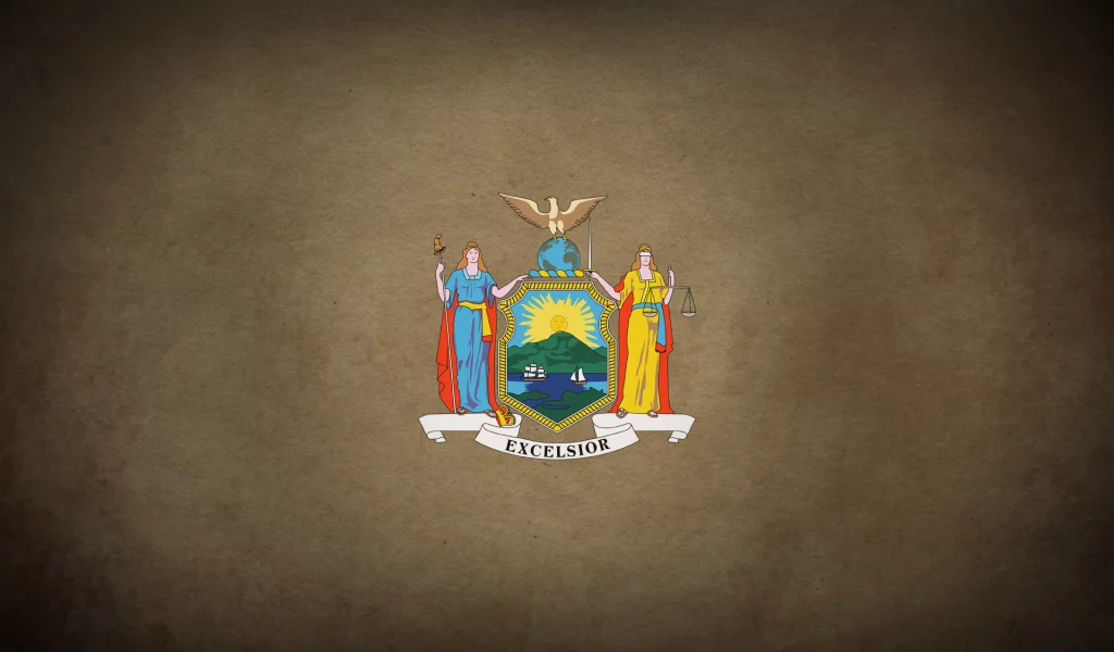 америка, флаг, нью йорк, штат, Флаг штата нью-йорк, герб