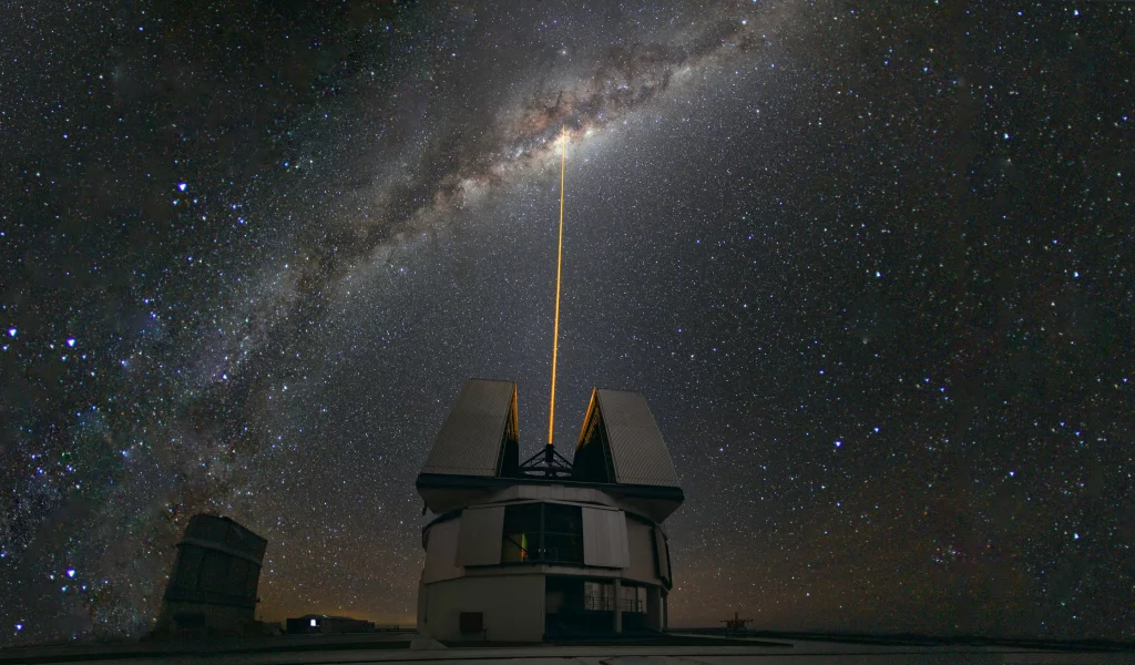 laser towards, млечный путь, обсерватория, the milky way, Чили
