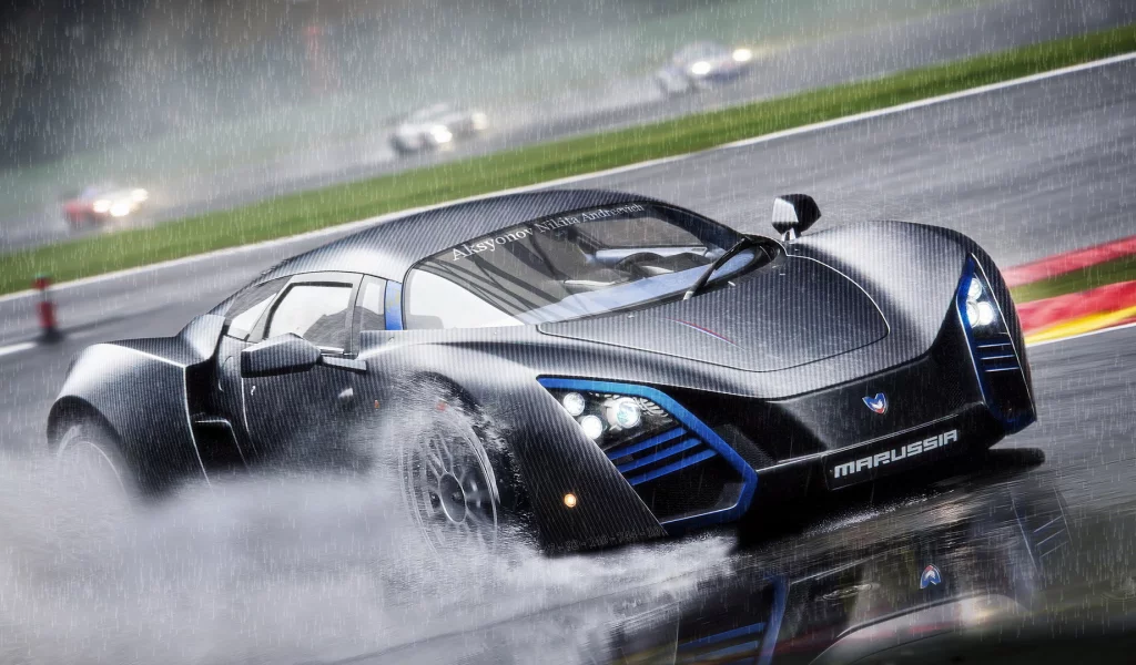 Marussia, маруся, дождь, b2, rain, суперкар