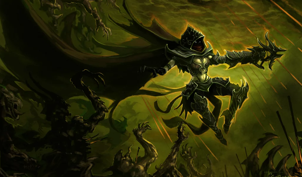 на демонов, hunter, плащ, арт, Diablo 3, охотник, demon, броня