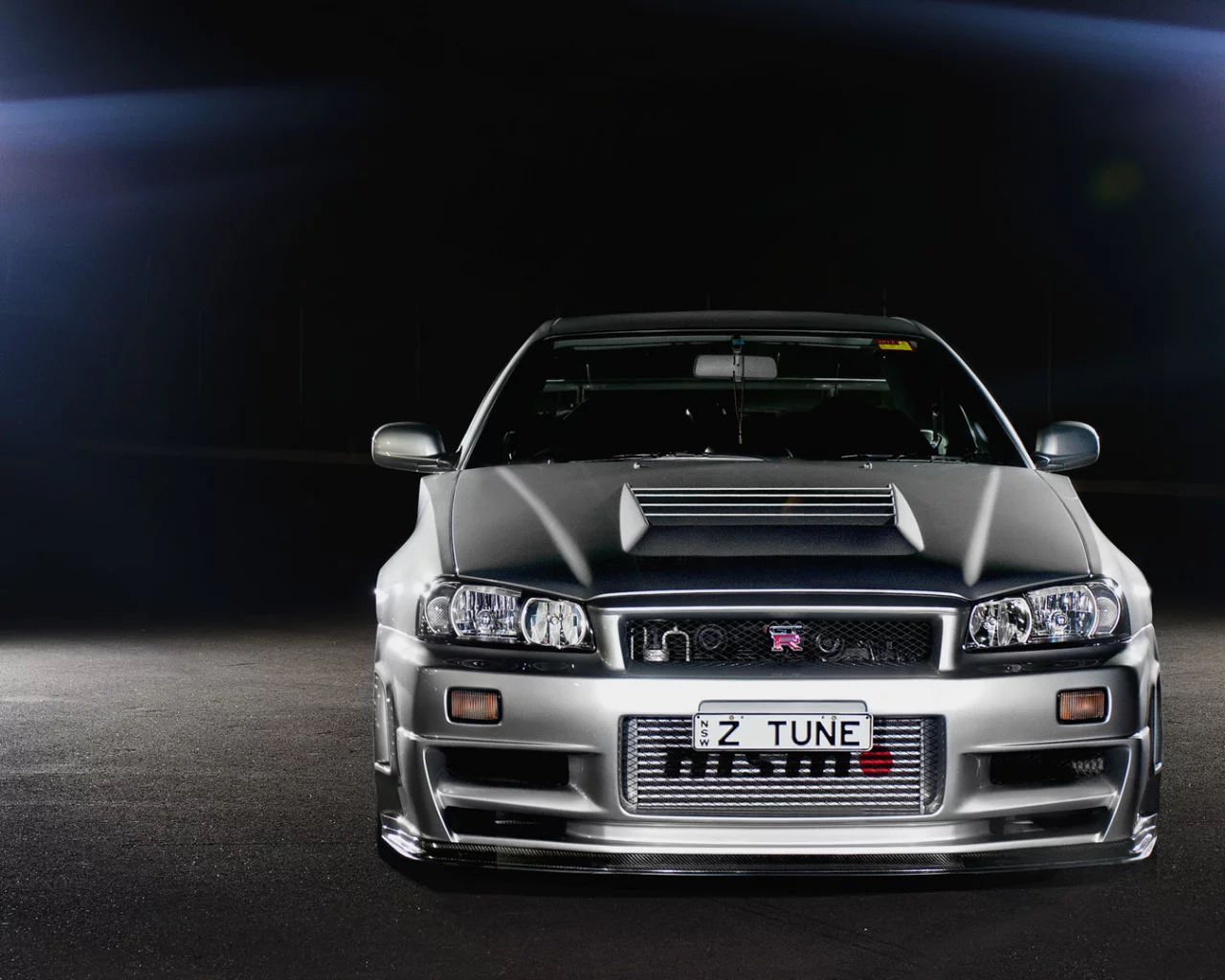 Nissan, silvery, front, скайлайн, ниссан, gt-r, r34, skyline, серебристый