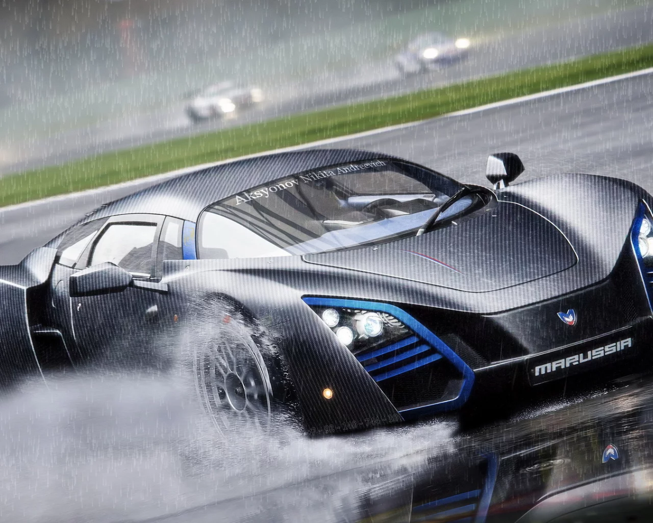 Marussia, маруся, дождь, b2, rain, суперкар