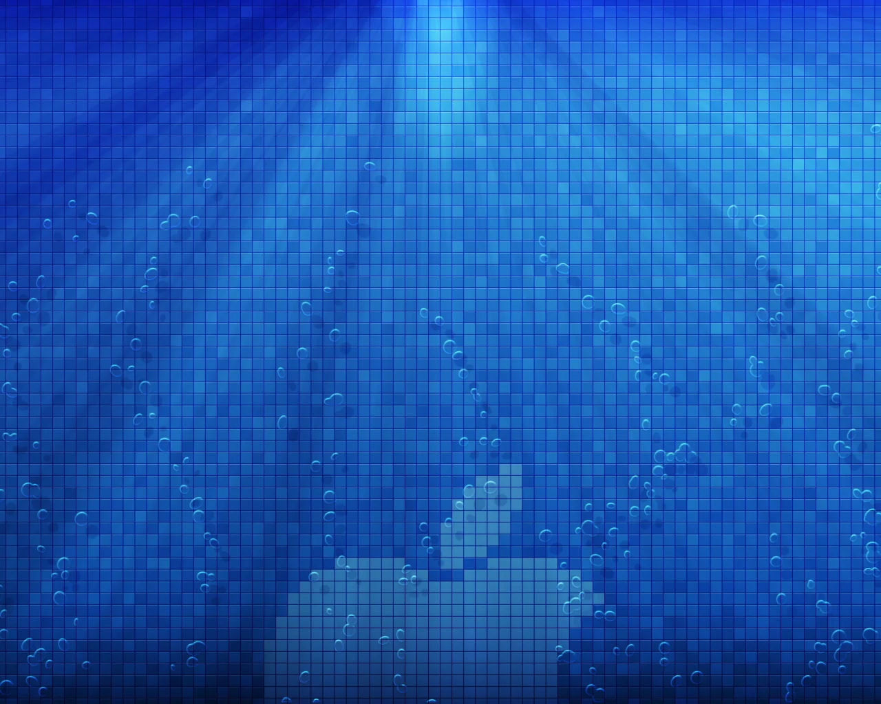 apple, logo, свет, Hi-tech, лучи, пузыри, пиксели, вода