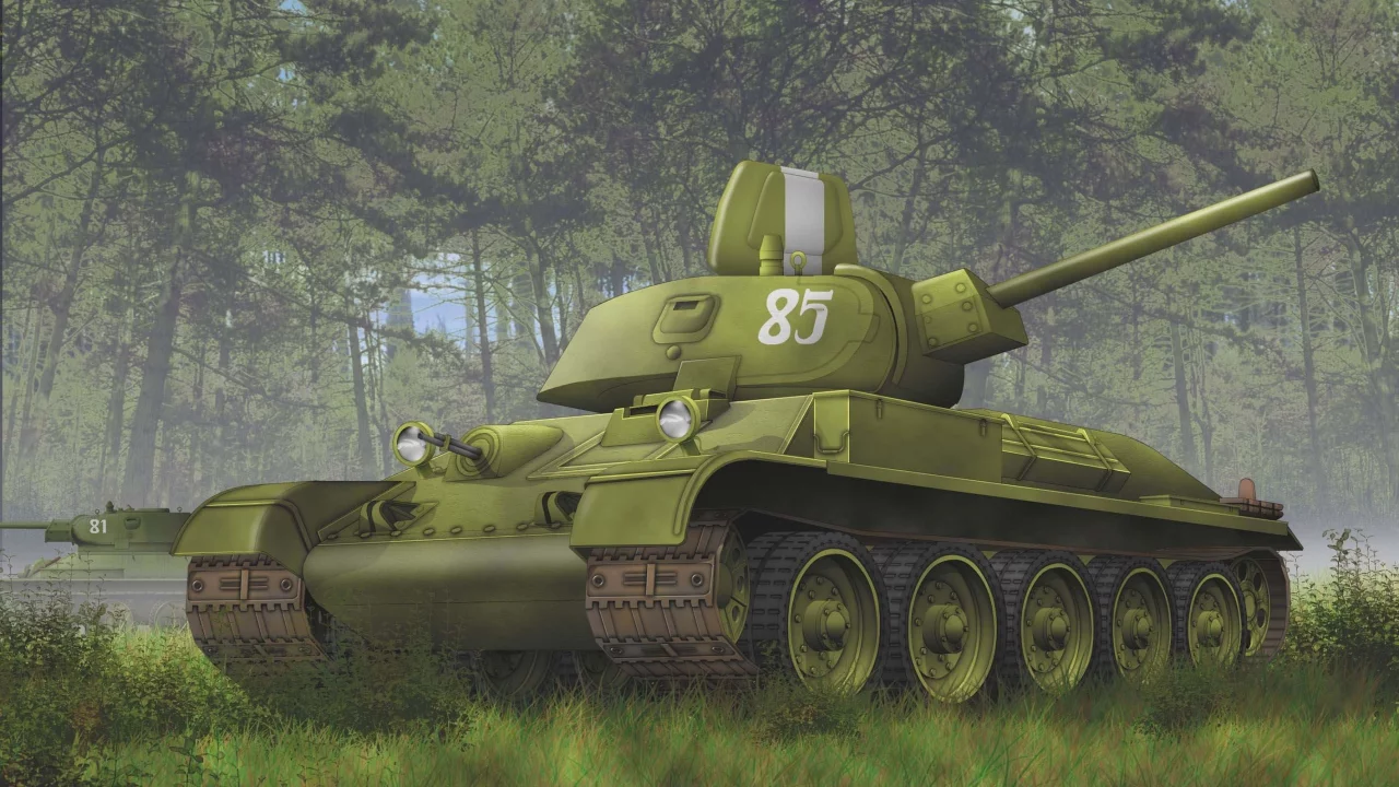 советский, Танкк, лес, т-34-76, ww2