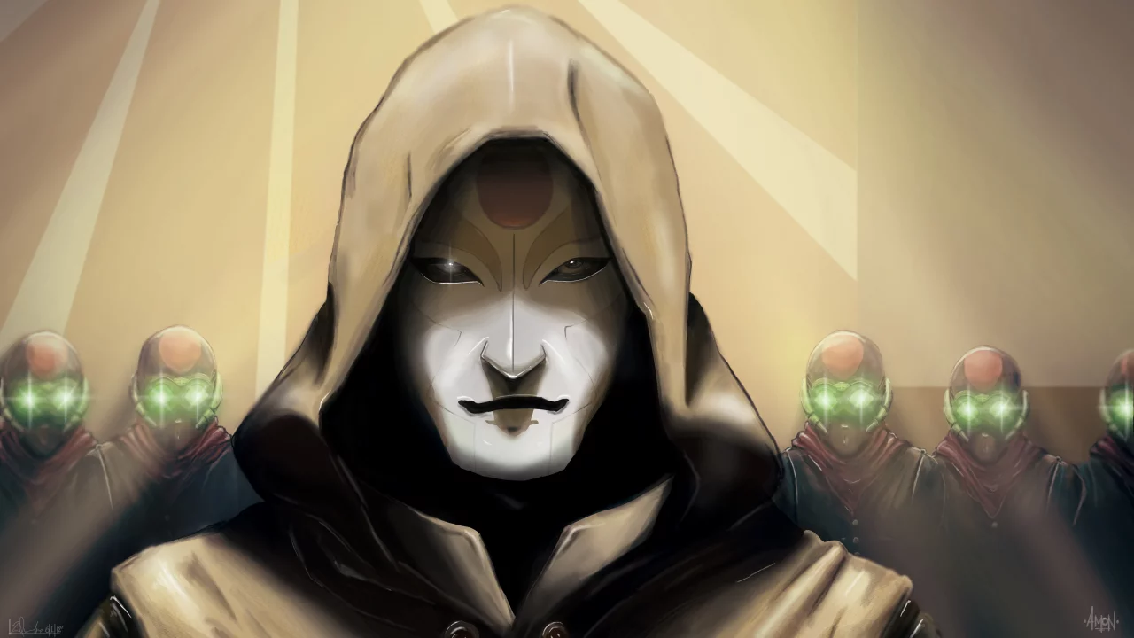 блеск, the legend of korra, chi blockers, маска, Арт, amon, капюшон