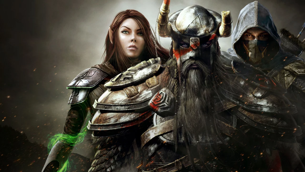 мужчины, девушка, воин, The elder scrolls online, ассасин, маг