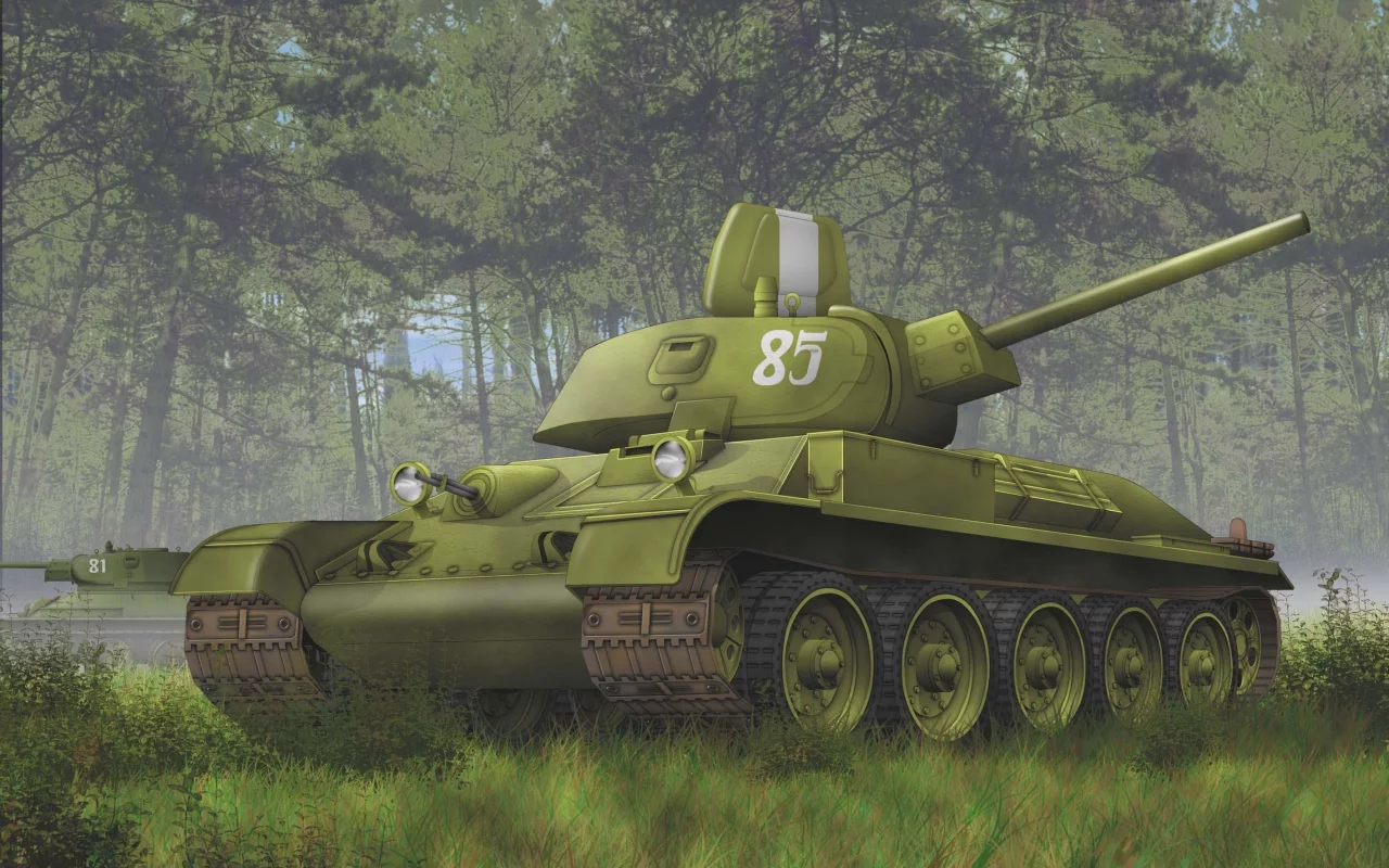 советский, Танкк, лес, т-34-76, ww2