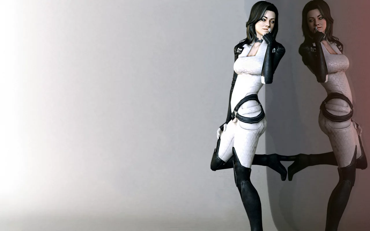 миранда, miranda lawson, отражение, Fan art, минимализм, mass effect
