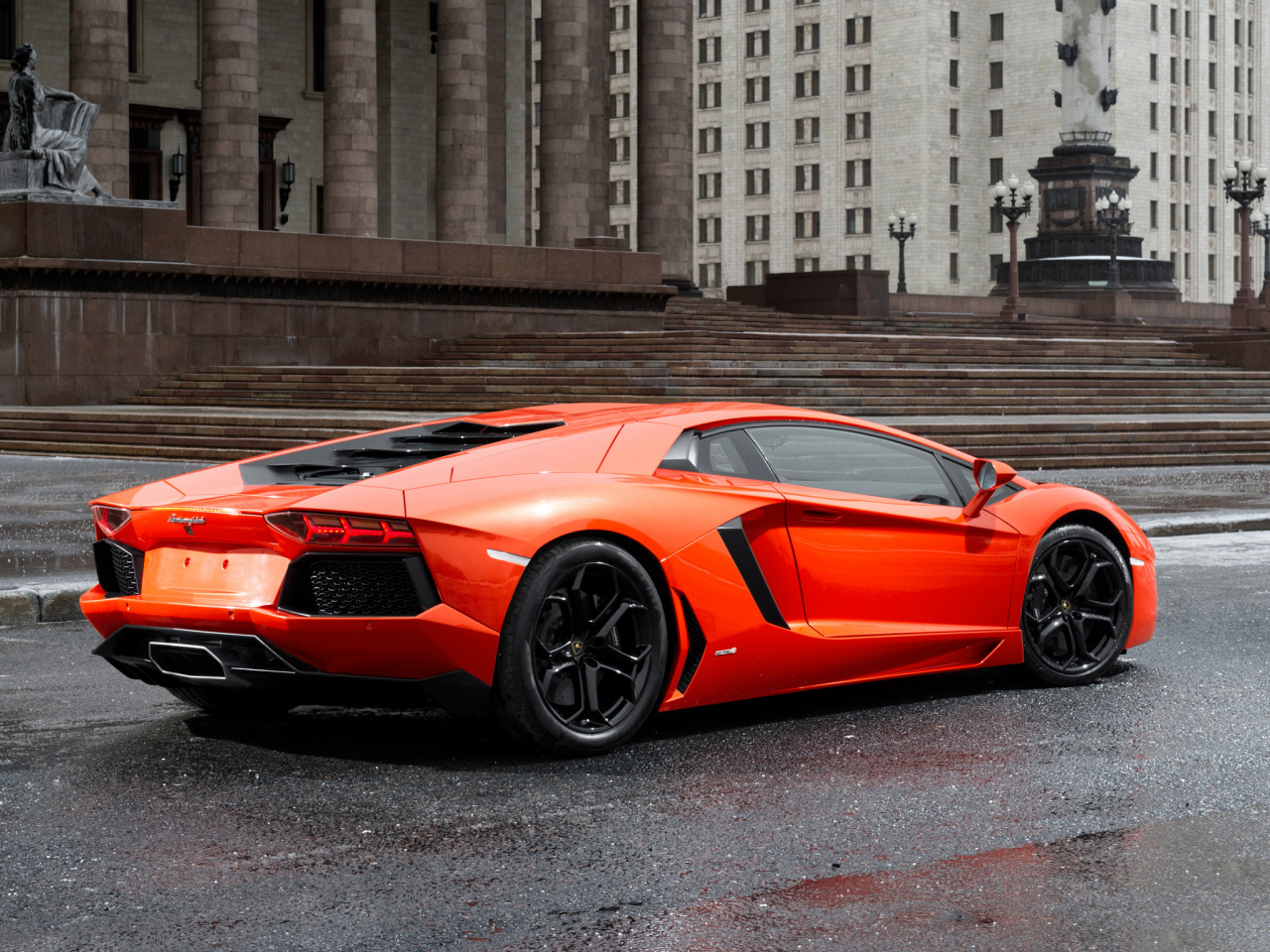 Lamborghini aventador lp700-4, оранжевая, авентадор, ламборгини, orange