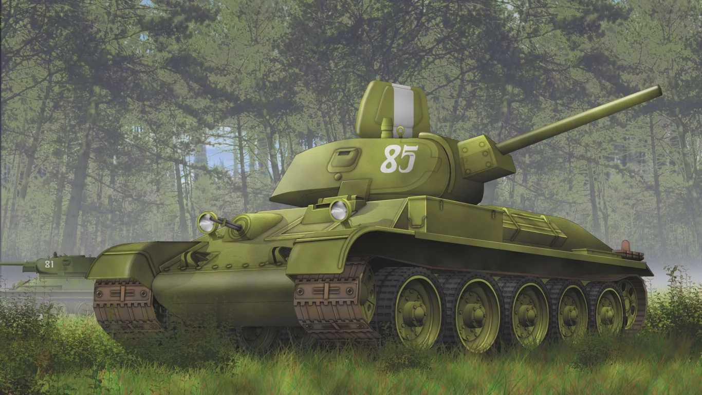 советский, Танкк, лес, т-34-76, ww2
