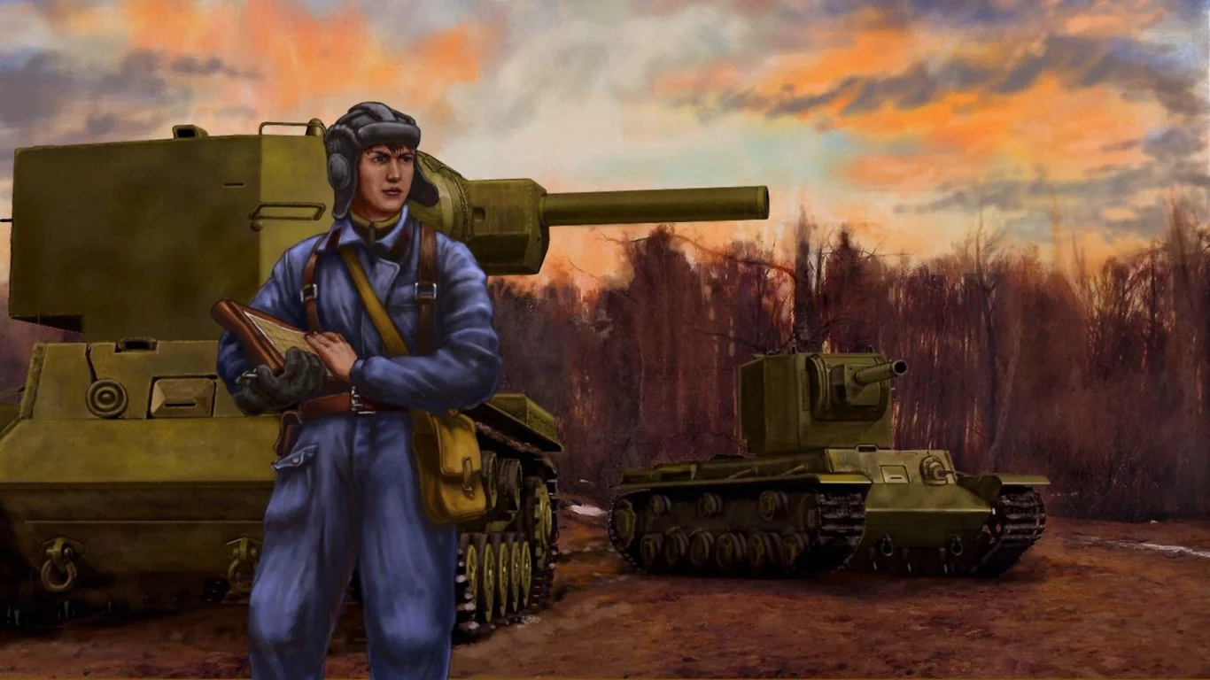 клим ворошилов, ww2, танк, советский, кв-2, тяжелый, Art